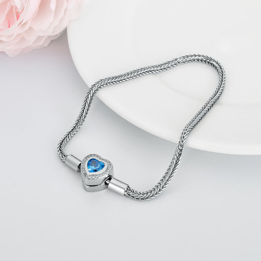 ELARÉ Azure Charmé Bracelet – Elegant Silver Bracelet with Blue Gemstone