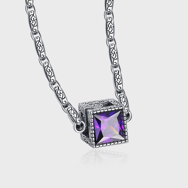ELARÉ Verité Cube Necklace – Luxury Silver Cube Necklace
