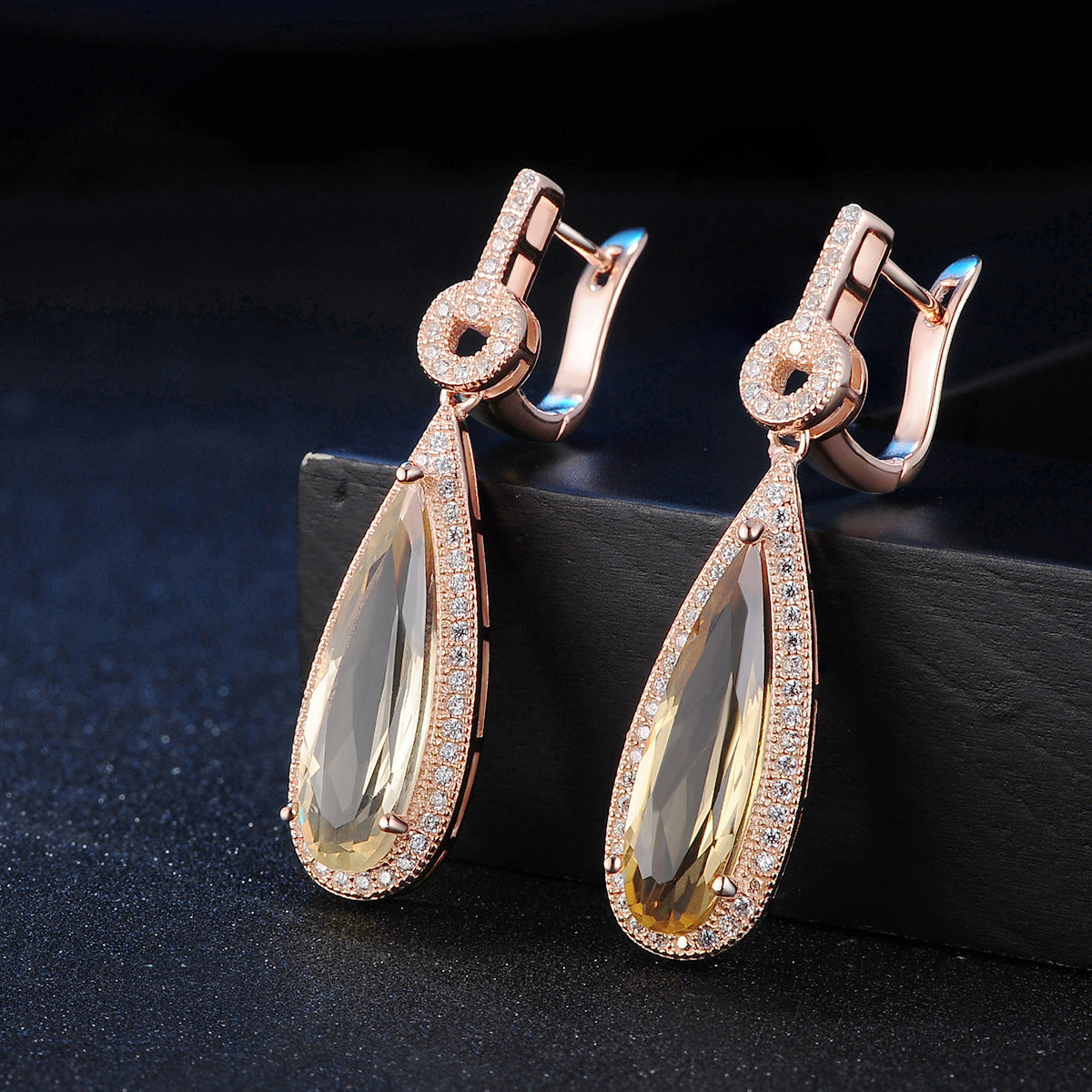 Rosé Radiance Citrine Charm Set on model by ELARÉ – jewelry worn