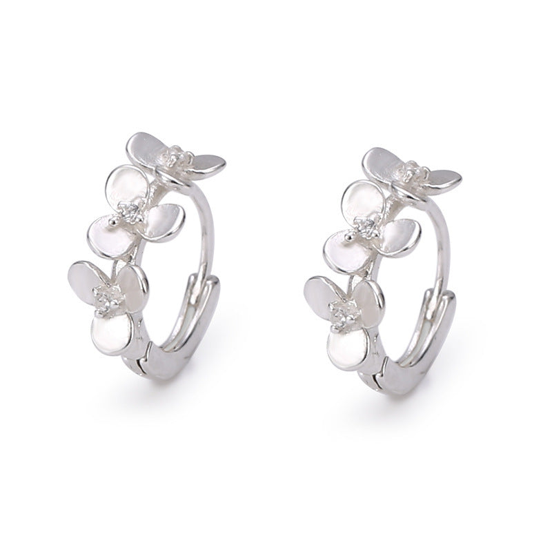 ELARÉ Blossom Silver Earrings – Premium S999 Silver and Sparkling Zircon Earrings