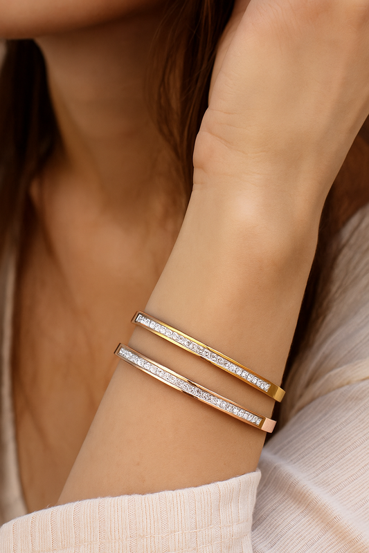 ELARÉ Crystal Line Bracelet – Sterling Silver Crystal Jewelry