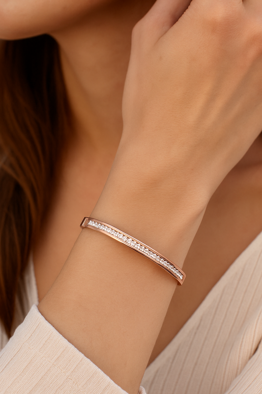 Crystal Line Bracelet by ELARÉ – Elegant Silver Bracelet with Crystals