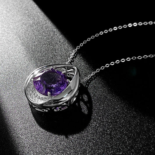 Amethyst Essence Necklace by ELARÉ – Elegant Silver Necklace with Amethyst