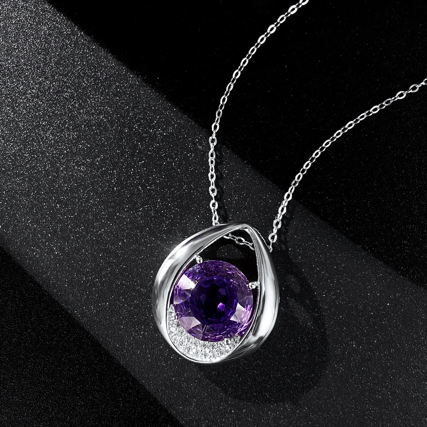 Amethyst Essence Necklace – Silver Jewelry by ELARÉ with Amethyst Stone