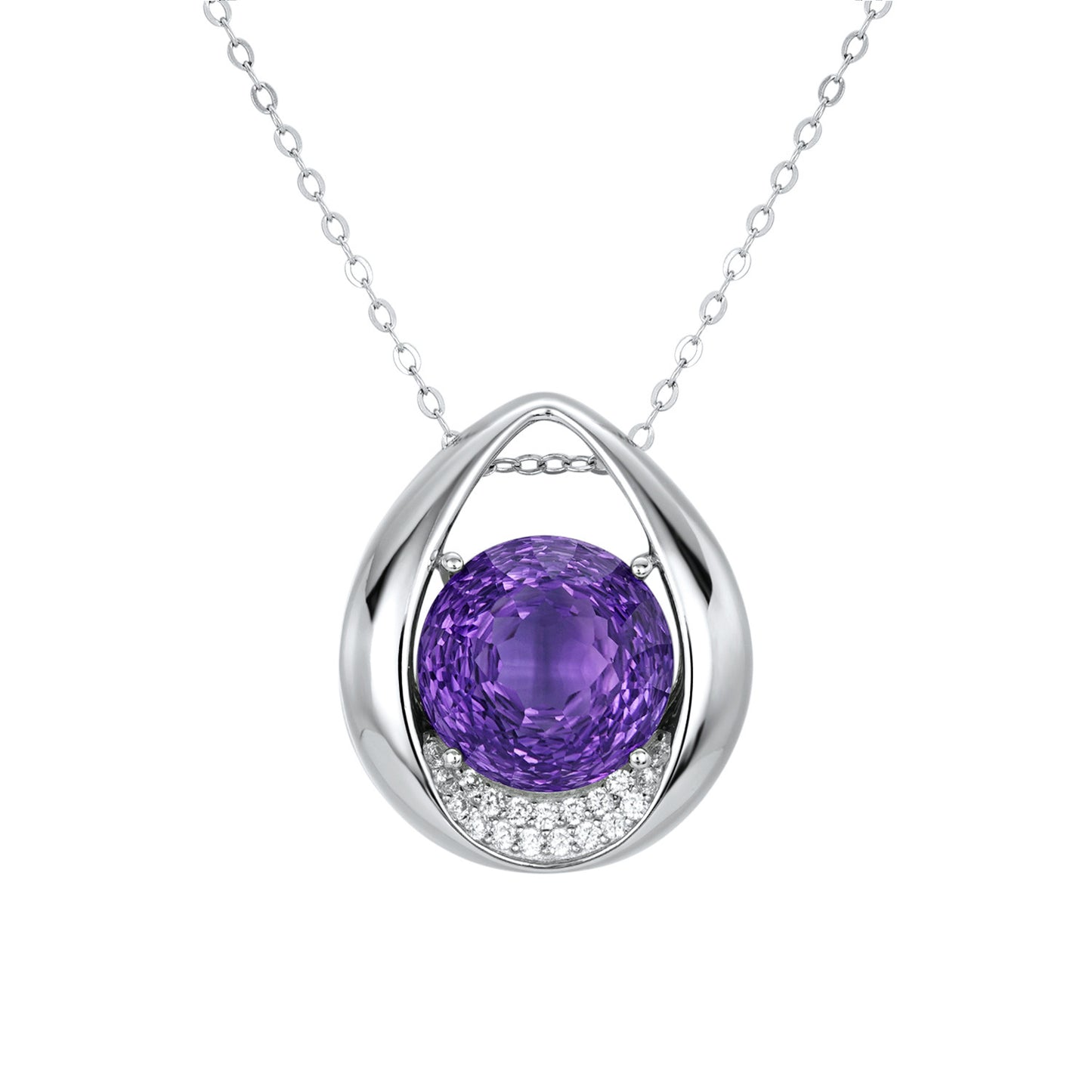 ELARÉ Amethyst Essence Necklace – Luxury Silver & Amethyst Necklace