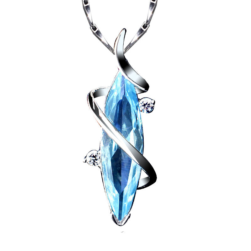 ELARÉ Aqua Grace Necklace – Premium Jewelry with Aqua Gem