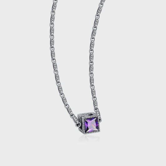 Verité Cube Necklace by ELARÉ – Elegant Silver Cube Pendant