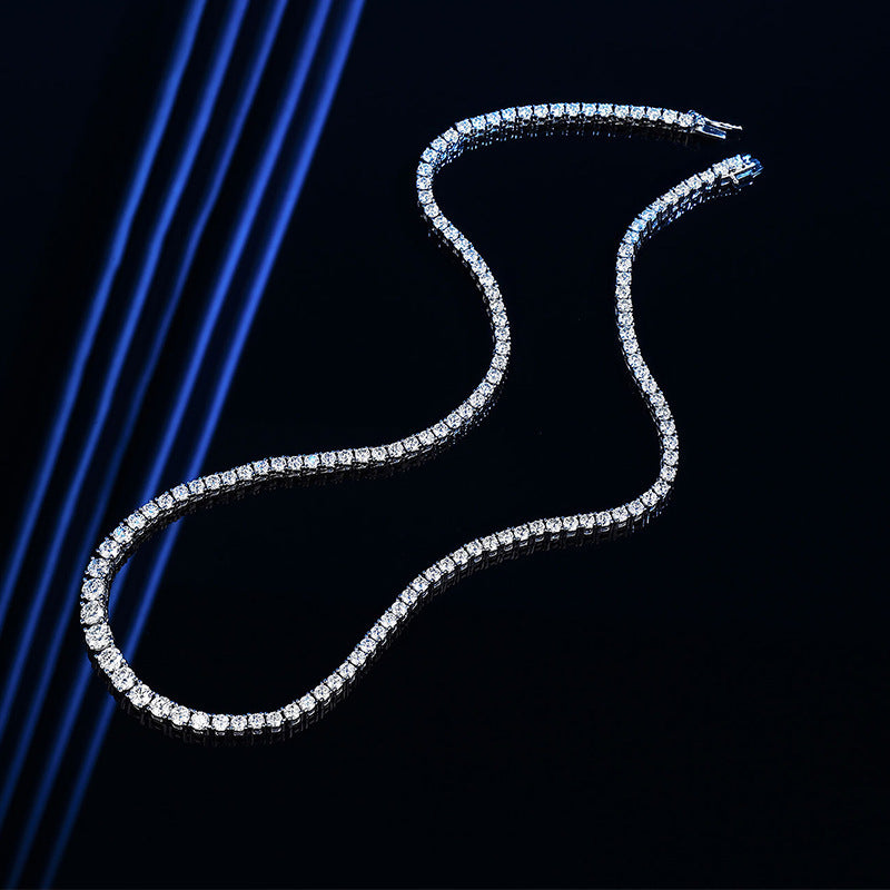 Éclat Bleu Necklace by ELARÉ – Elegant Silver Jewelry with Blue Gradient Design