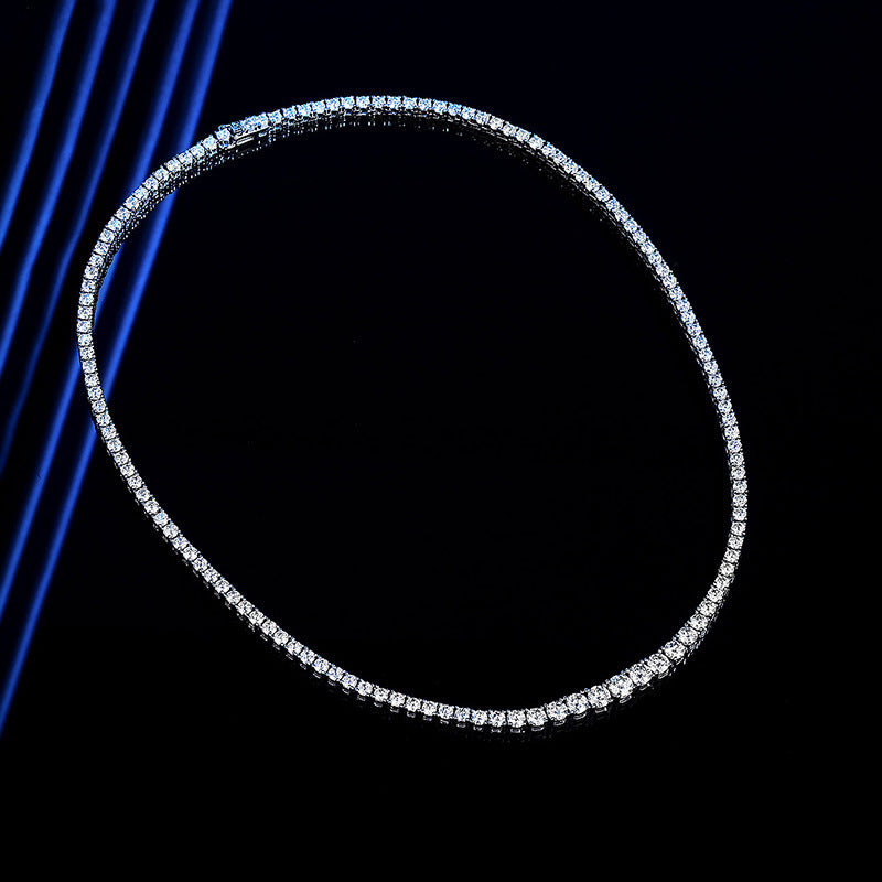 Éclat Bleu Necklace – Silver Jewelry by ELARÉ with Blue Stone Accents