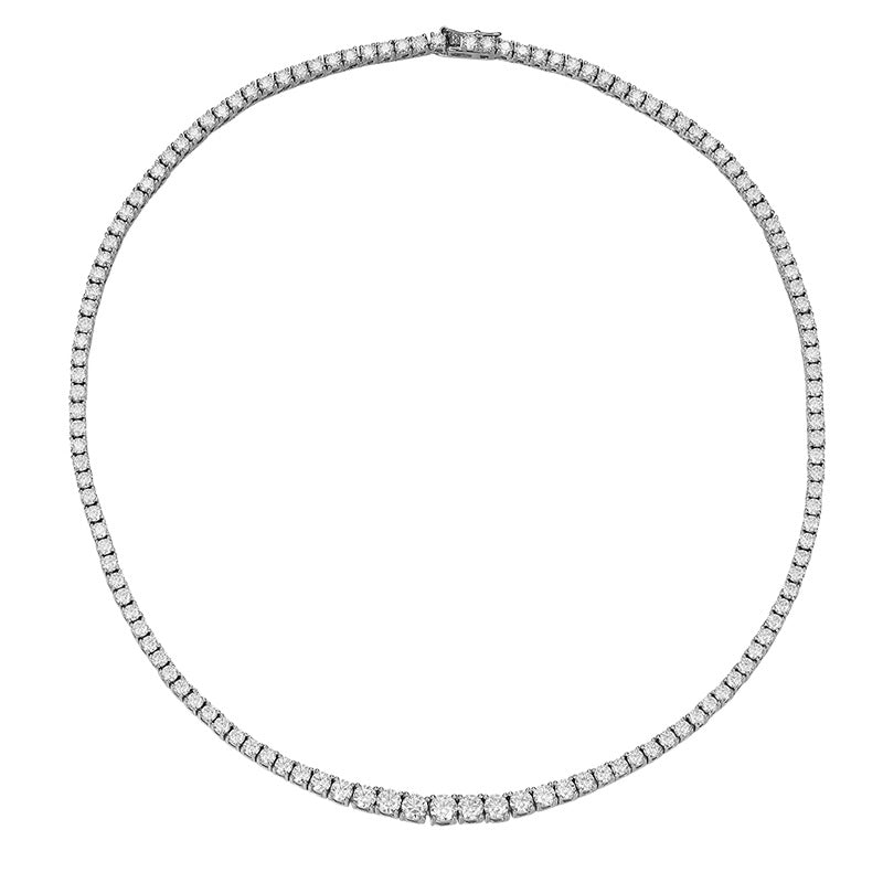 ELARÉ Éclat Bleu Necklace – Luxury Sterling Silver Necklace with Blue Gem