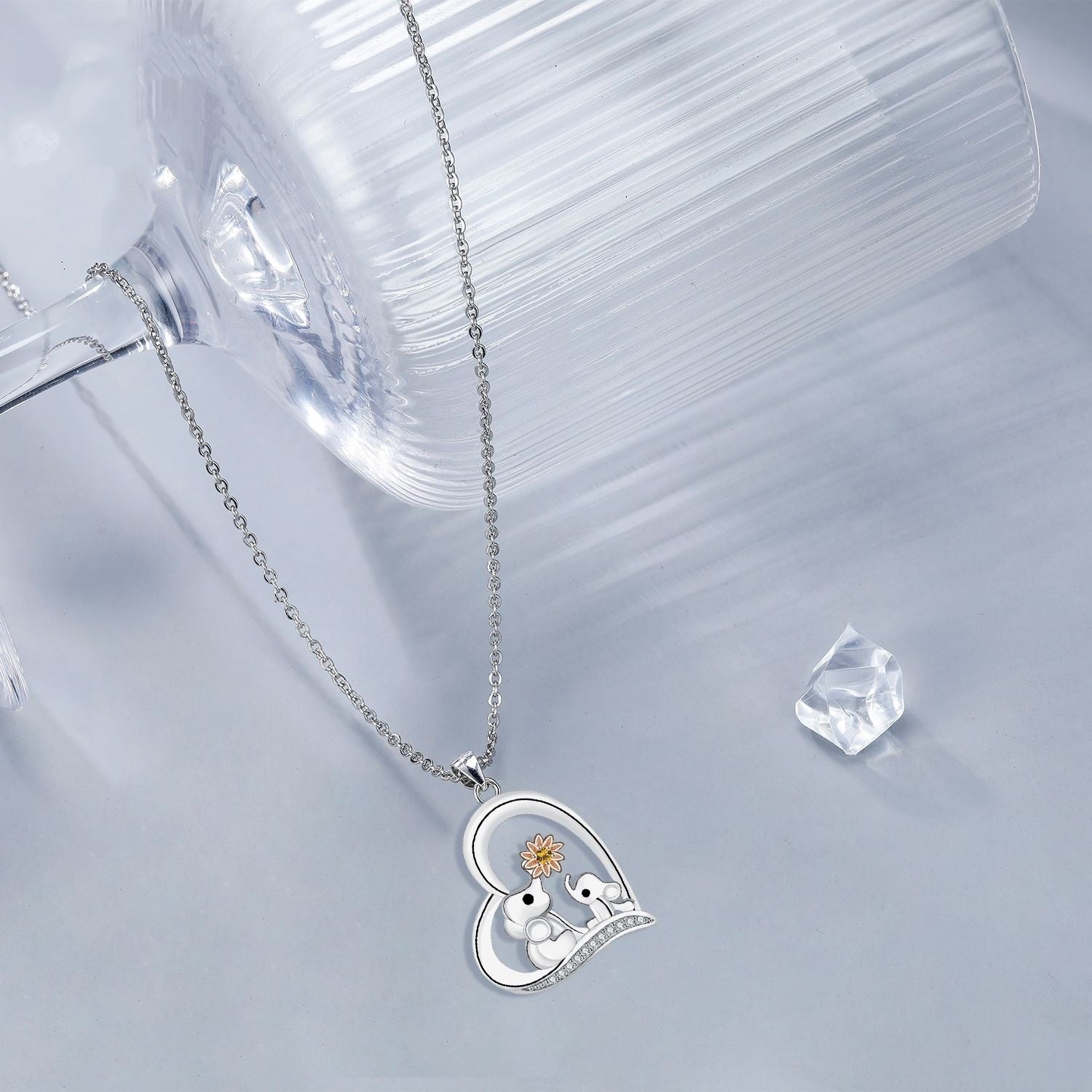 Elephant Heart Harmony Necklace by ELARÉ – Elegant Elephant-Heart Jewelry