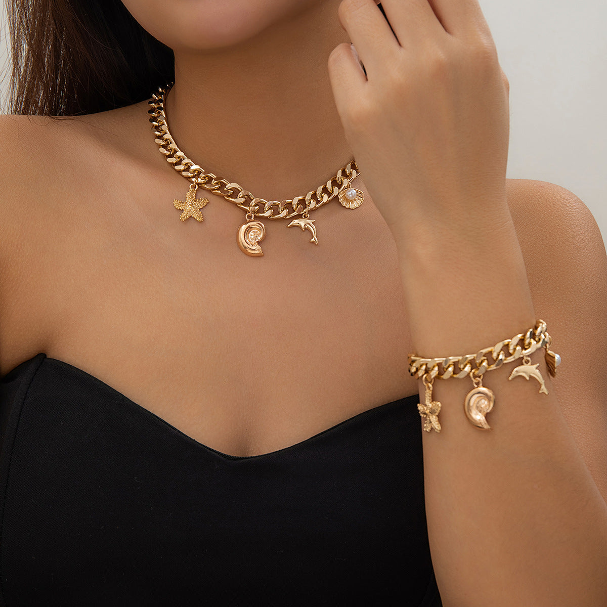 Ocean Spirit Boho Set by ELARÉ – Boho Charm Jewelry Set with Ocean Motifs