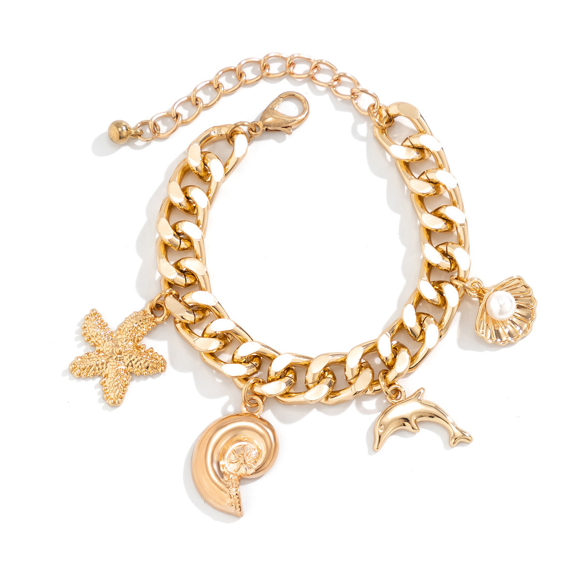 ELARÉ Ocean Spirit Boho Set – Premium Set with Dolphin Starfish and Conch Charms