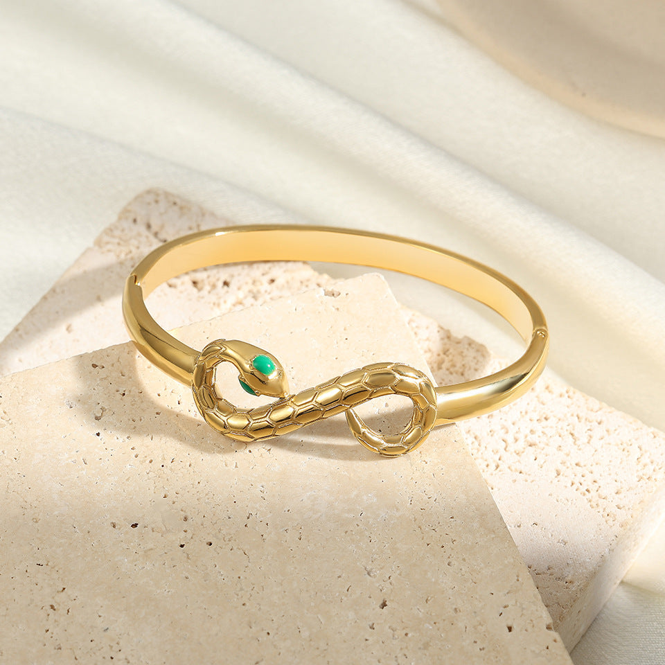 ELARÉ Serpent Grace Bracelet – Sterling Silver Serpent Design Bracelet