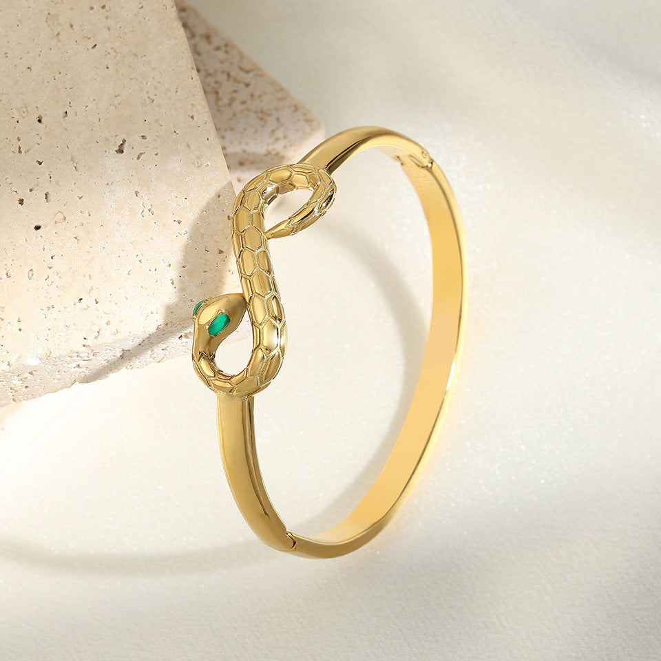 Serpent Grace Bracelet by ELARÉ – Elegant Silver Bracelet with Serpent Motif