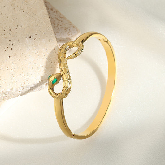 Serpent Grace Bracelet by ELARÉ – Elegant Silver Bracelet with Serpent Motif